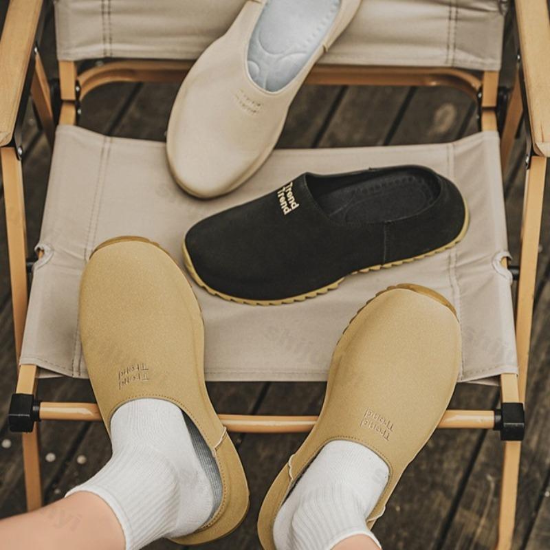 Fashion 2025 Spring Concise Design Fashion Trend Casual Half Slippers for Men Soft Soled Comfortable Slip on Beach Mules Chunky Draggers