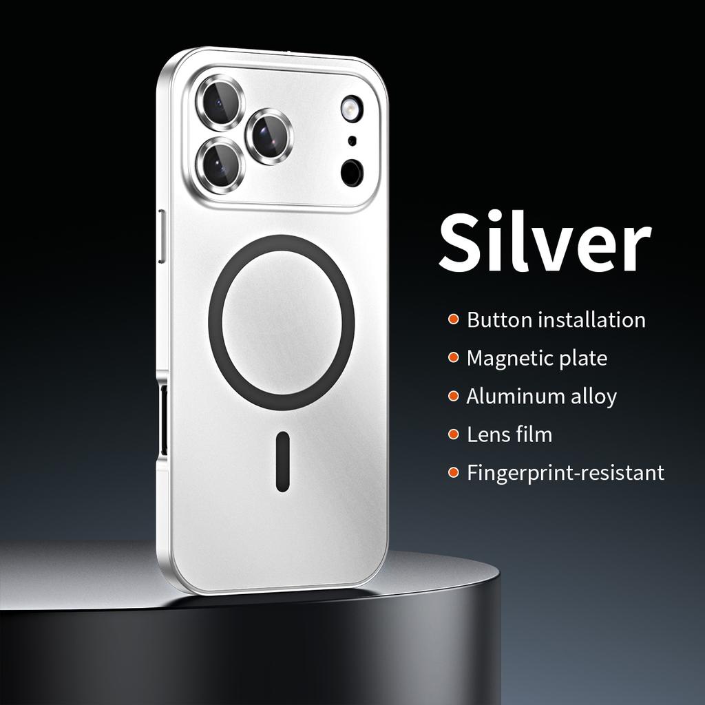 For iPhone 17 Pro Max Premium Magnetic Aluminum Alloy Lens Film Protection Anti-Fingerprint Phone Case