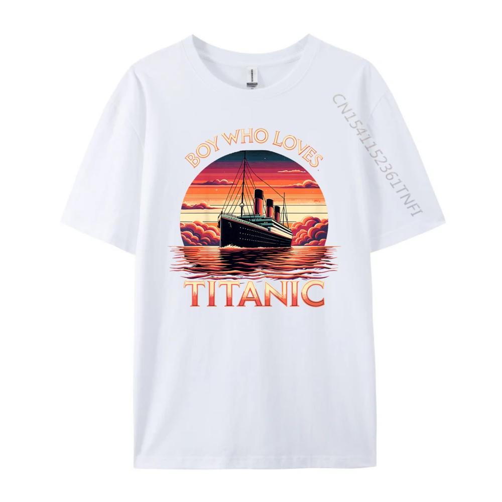 Kids Who Loves The Titanic XS Graphic T Shirts Youth T Shirt Men Vintage