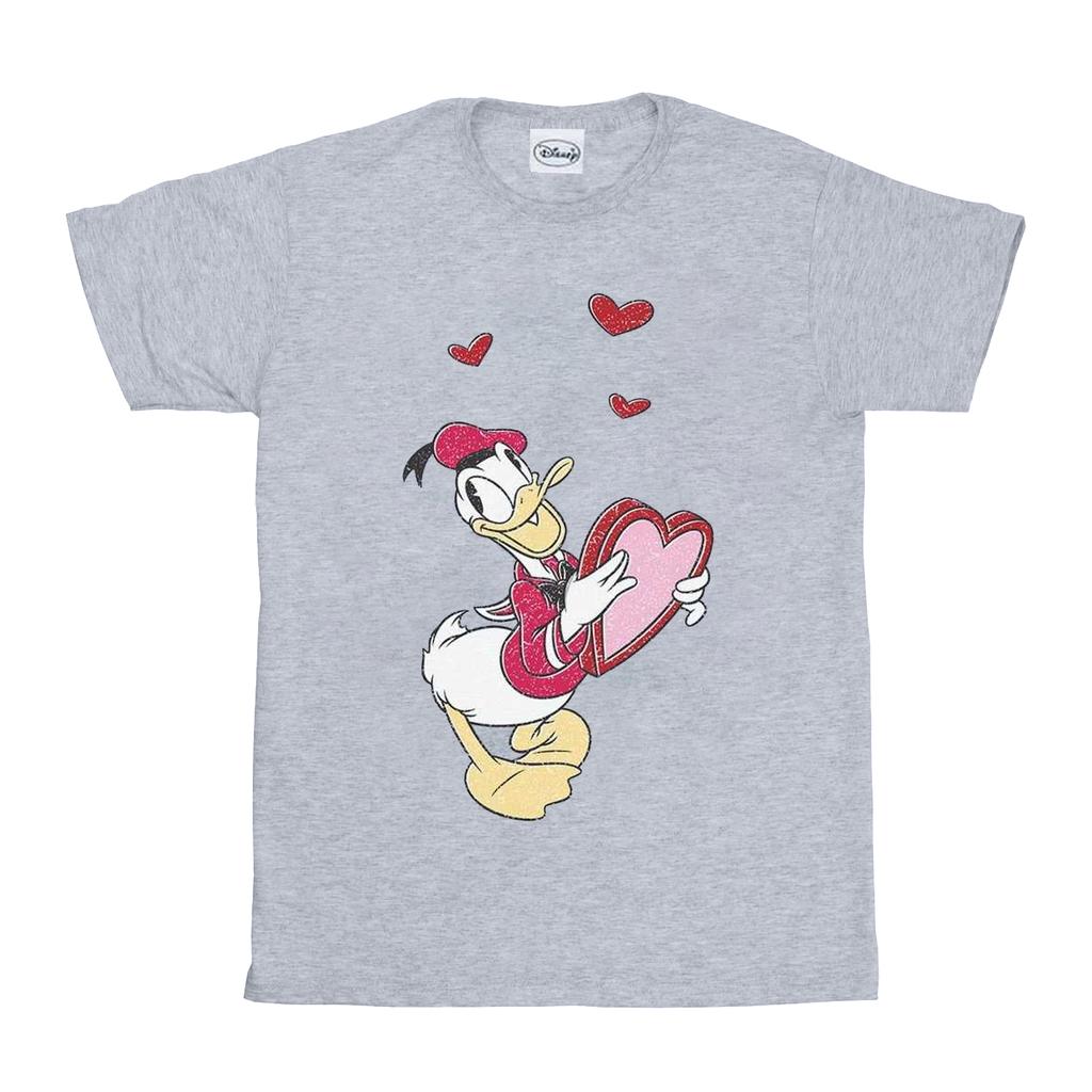 Disney Mens Donald Duck Love Heart T-Shirt