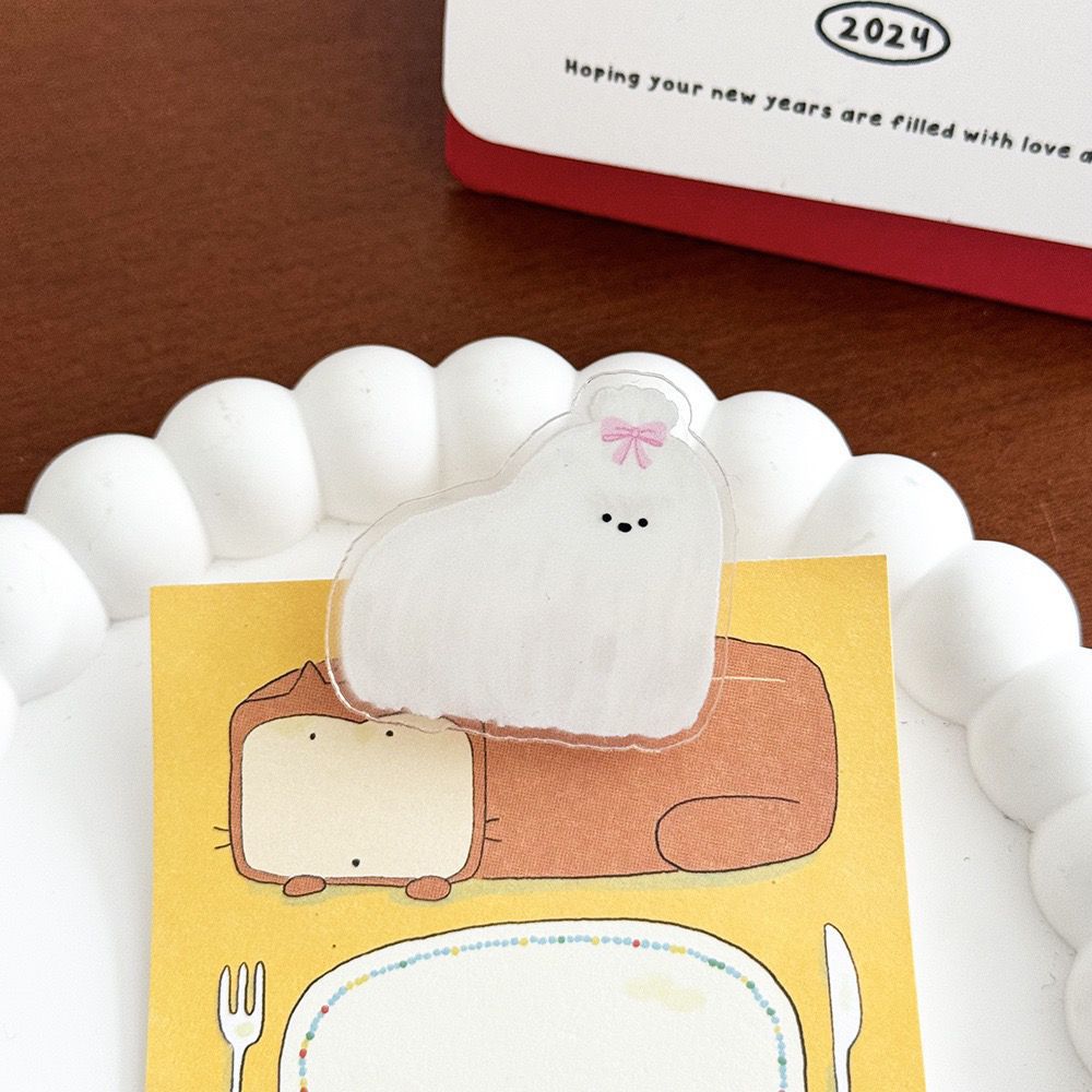 Cute Cat Acrylic Clip Sealing Long Tail Binder Clip Scrapbook Note Paper Clips for Student Kawaii Stationery Gift