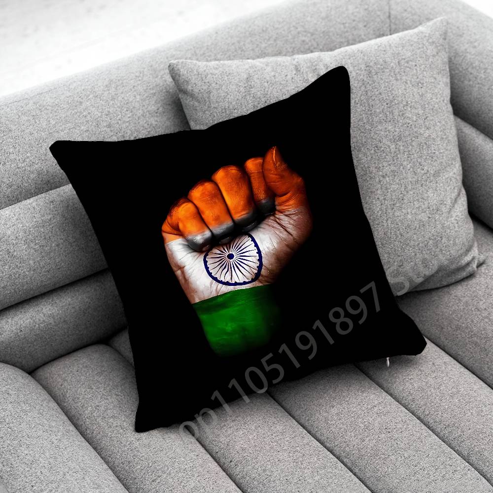 India Indian National Emble Flag Map Throw Pillow Case For 50cm 30cm 55cm 45cm 40cm Square Bed Pillowcase Cover