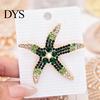 Sea Animal Brooch Vintage Rhinestone Starfish Brooch, Ocean Metal Lapel Pin, Pin Jewelry for Suit Dress Coat Scarf Bag Decoration