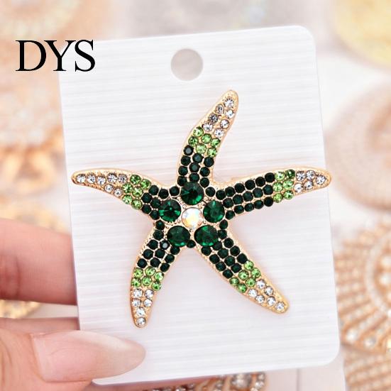 Sea Animal Brooch Vintage Rhinestone Starfish Brooch, Ocean Metal Lapel Pin, Pin Jewelry for Suit Dress Coat Scarf Bag Decoration