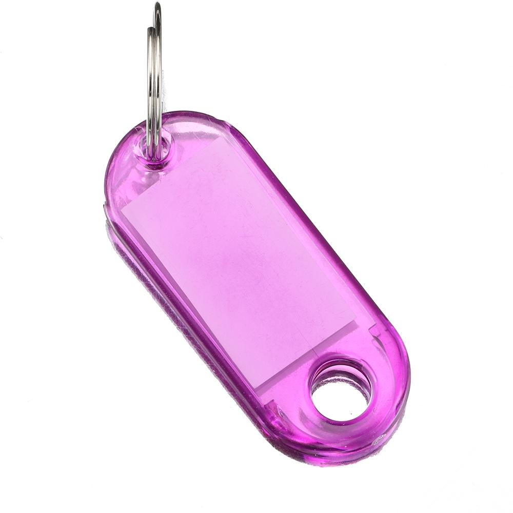 10pcs Coloful Key Tags Plastic Split Key Ring Paper Labels Clear Windows Flexible Key Organizer DIY Item Identifiers Luggage Tag