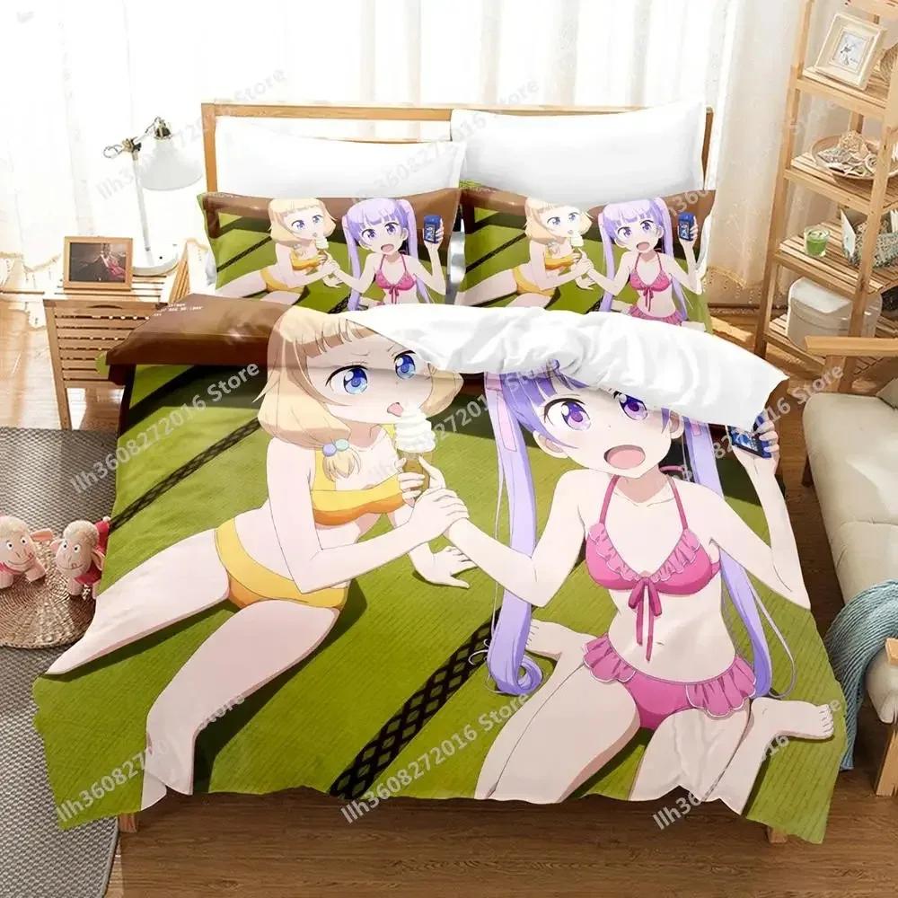 3D Printing Anime Kawaii Girls New Game Bedding Set Single Twin Full Queen King Size Bed Set Adult Kid Bedroom Duvet Cover Sets