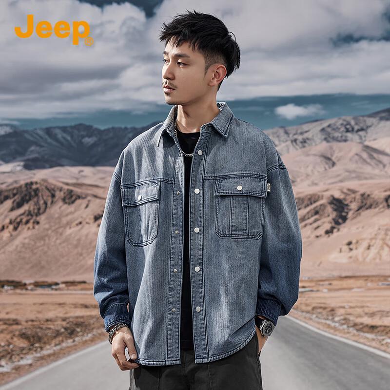 Jeep Men's Classic Loose Fit Denim Jacket