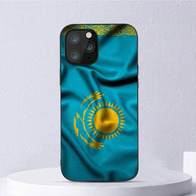 Custodia per telefono bandiera Kazakistan per Iphone 11 12 Mini 13 14 Pro Xs Max X 8 7 6s Plus 5 Se Xr Shell