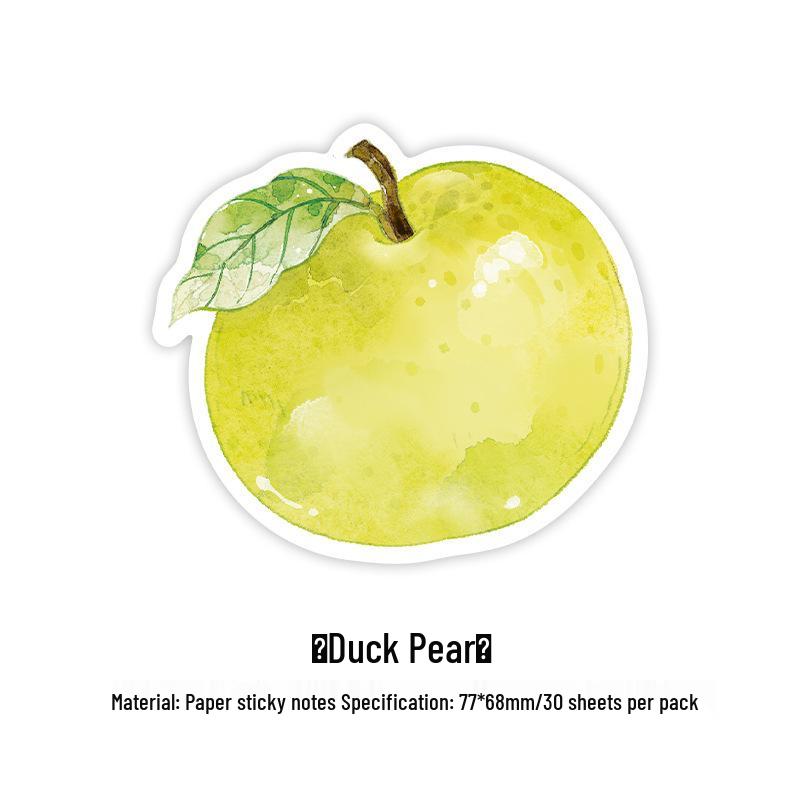 Infeel.Me Fruit Shop Creative Sticky Notes - Irregular Shape, Portable, Re-stickable, Writeable for Students грушевый