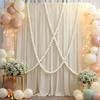 10Pcs DIY Faux Pearl Garland Staircase Decoration Large White Bead Wall Hanging Ornament Home Wedding Bridal Shower Party Stairway Decor
