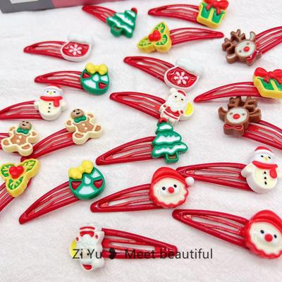 Adorable Christmas Hair Clips for Kids - Santa Cartoon Accessories, Festive Holiday Headdress