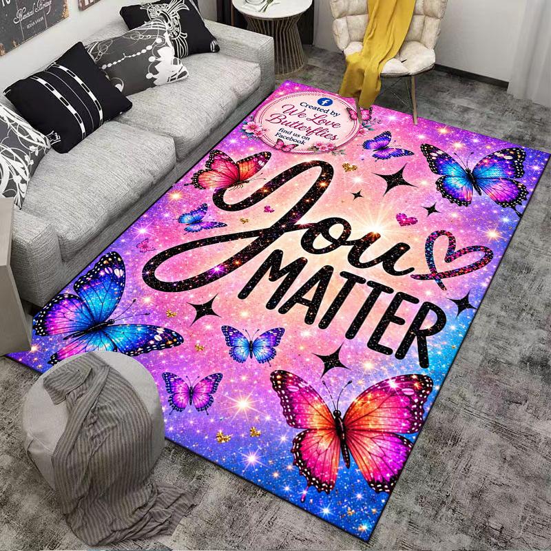 "You Matter Butterfly Carpet Set" Carpet Set (1 Duvet Cover, 2 Pillowcases, Duvet Not Included)