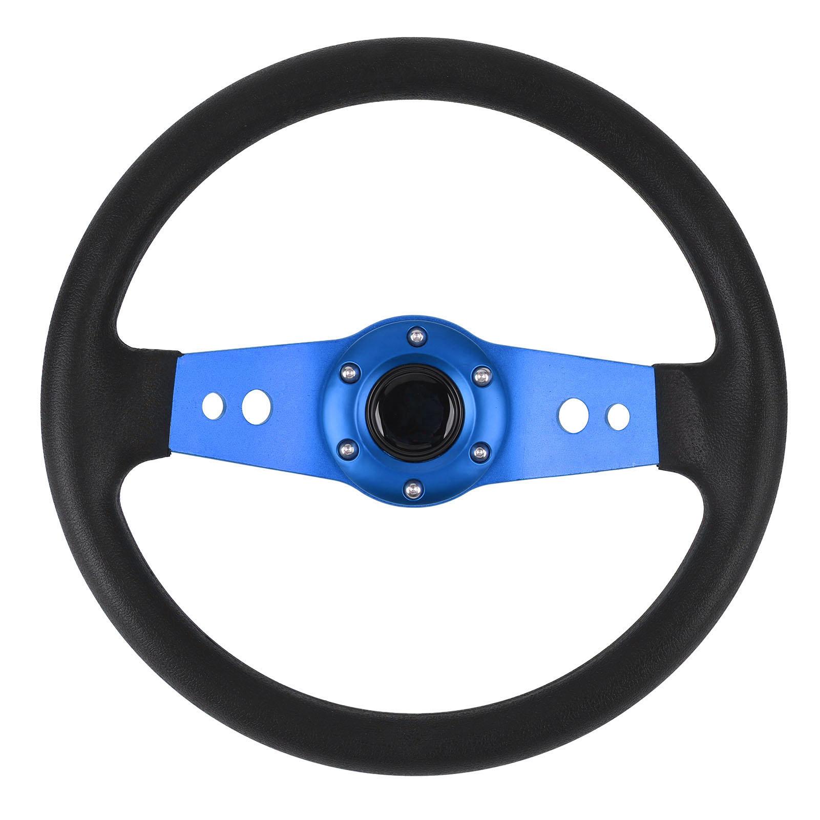 

13in Car Steering Wheel PU Stylish Look Impact Resistant Enhanced Grip Easy Installation Racing Steering Wheel for синий