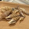 10Pcs Natural Mini Channeled Whelk Shell Charms 8×24~16×45mm Seashell Pendants With Silver Bail Beach DIY Jewelry