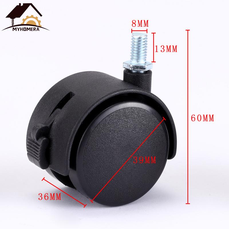 2-calowe Ciche Kółka do Krzeseł Obrotowych - Uniwersalne Rolki do Krzeseł Komputerowych