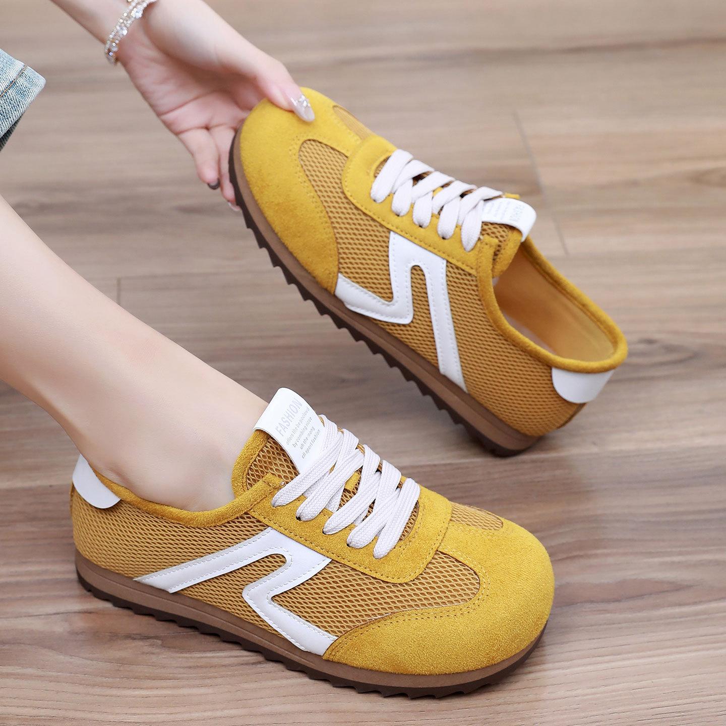 

Yellow shoes women, new spring versatile shoes breathable sports and leisure board shoes red 40