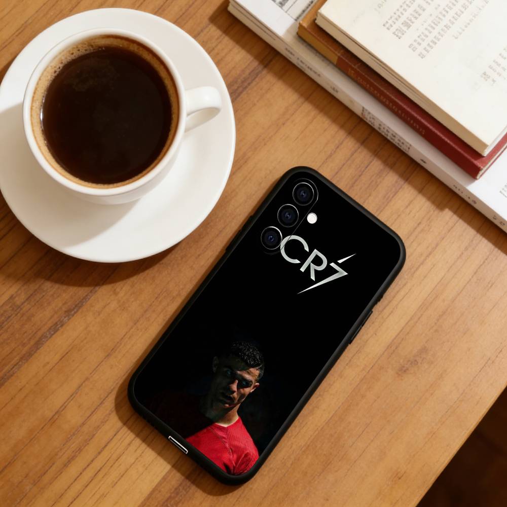 Football Star Cristiano Ronaldo Phone Case For Samsung Galaxy A73,A72,A71,A70,A53,A52,A51,Soft Silicone Black Cover