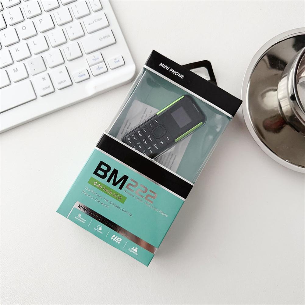 BM222 Unlock Mini Mobile Phone With Blacklist Function 0.66 Inch Mobile Phone Dialer Dual SIM Cards For Elderly Kids