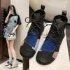 [Ushilai] 2025 French Flat-bottomed Small Fragrant Wind Comfortable One-pedal Sandals Mesh Breathable Comfortable Single Shoes