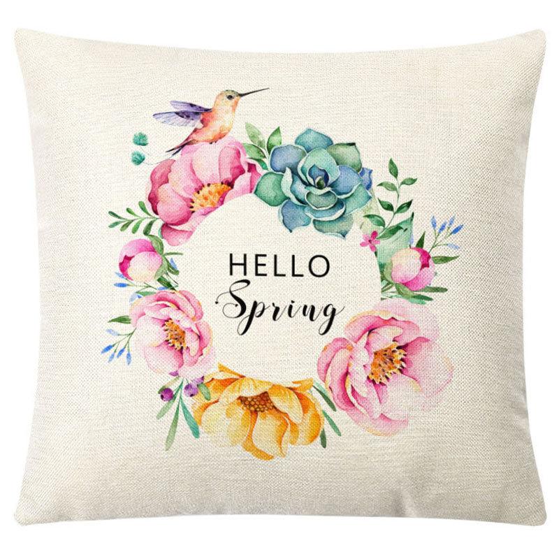 Pillow Nordic Linen Pillow Cover Spring Living Room Sofa Cushion Lumbar Cushion