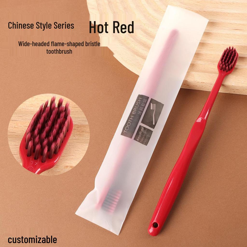 Chinese Style Soft Bristle Toothbrush & Toothpaste Set - High-End Disposable Toiletries