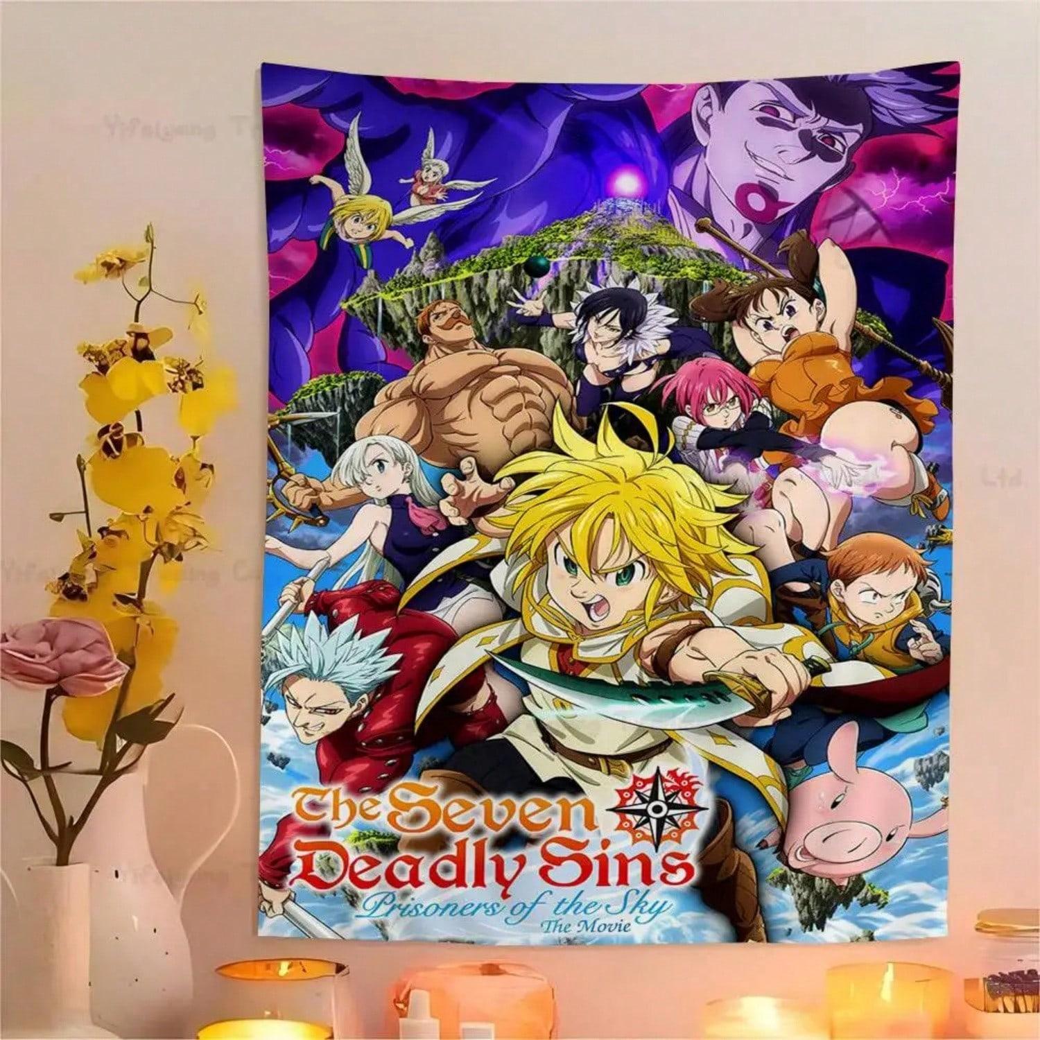 

Japan Anime The Seven Deadly Sins Tapestry Anime Wall Hanging Art Perfect for Bedroom Decor and Fans of the Fantasy Series 74x94cm(29x37in)