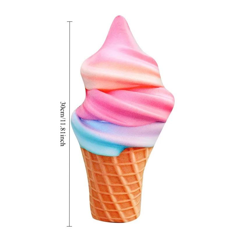 Realistic Ice Cream Cone Plush Pillow Fun Stuffed Toy Soft Kindergarten Dance Show Prop Play Decor Cute Whimsical Essential