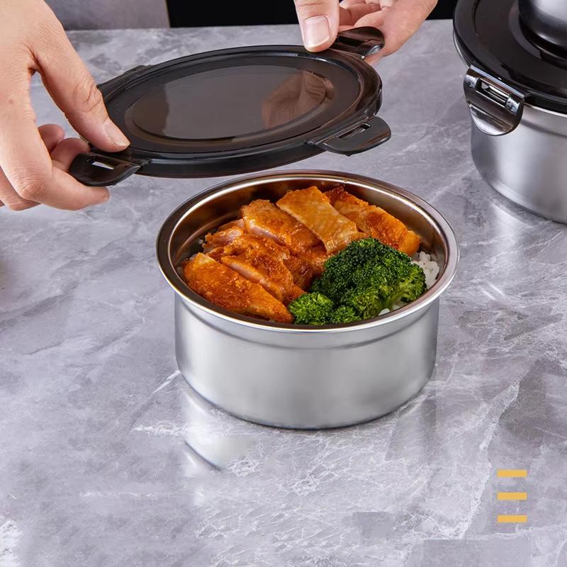 Three Piece Set of 304 Stainless Steel Sealed Lunch Box, Bento Box, Instant Noodle Bowl, Preservation Box, Food Storage Box