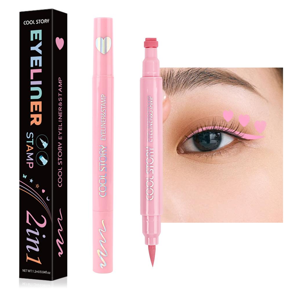 Dvojitý hrot pečetní oční linky Barva Matná 2 v 1 Tekutá oční linka Zahraniční obchod Výbušný Jihovýchodní Asijský Make-up