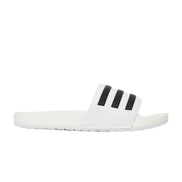 adidas Adilette Boost Slides  White Black Stripes  36.5