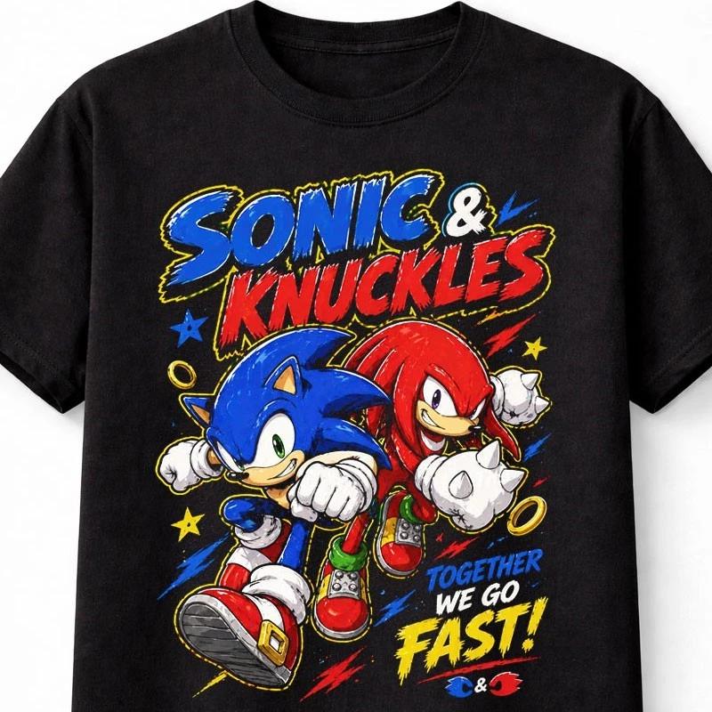 Sonic And Knuckles Retro Sega Gaming Graphic Unisex TShirt S
