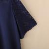 ZANZEA Blusa Casual de Mujer con Cuello Redondo y Encaje en la Manga Media