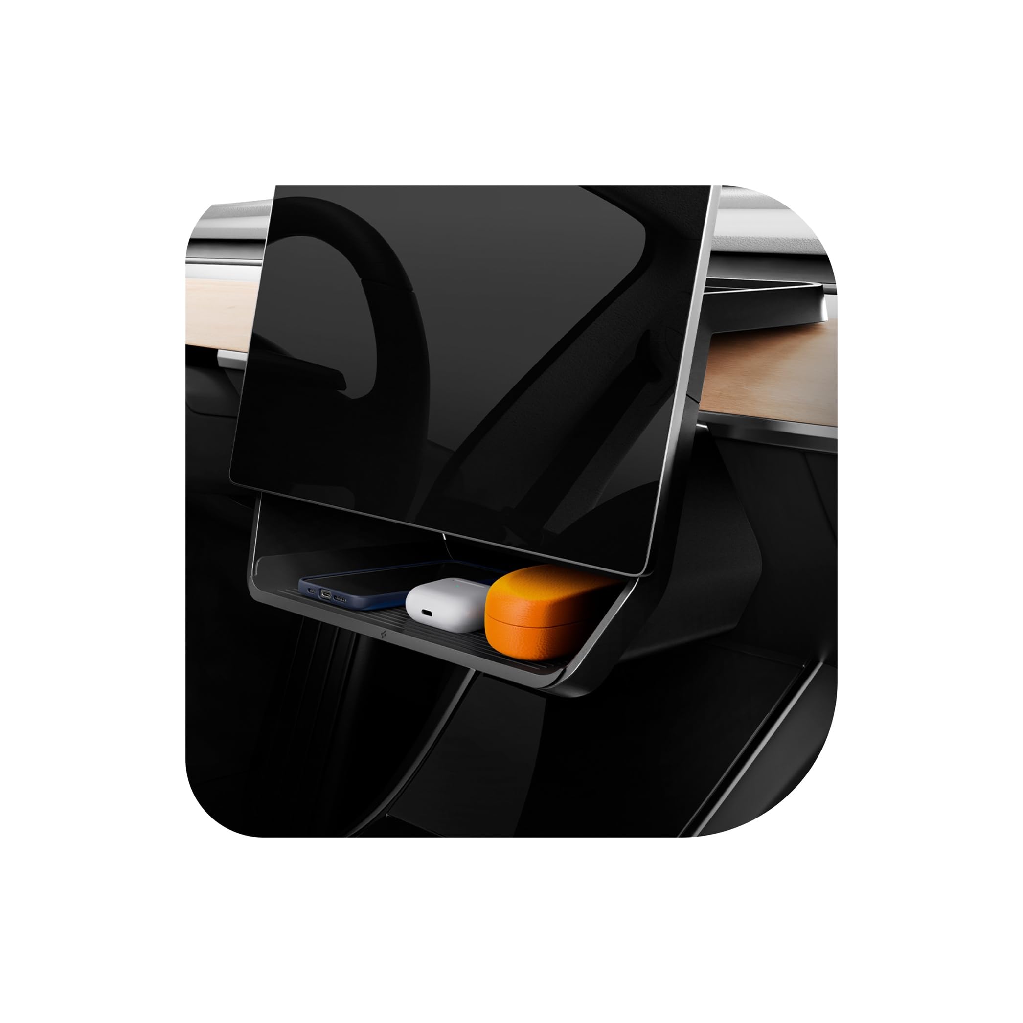 

Spigen Under-Screen Storage Organizer Designed for Tesla Model 3 and Y [Not Compatible with Model 3 2024 (Highland)] TO227 ACP07280 (Black)