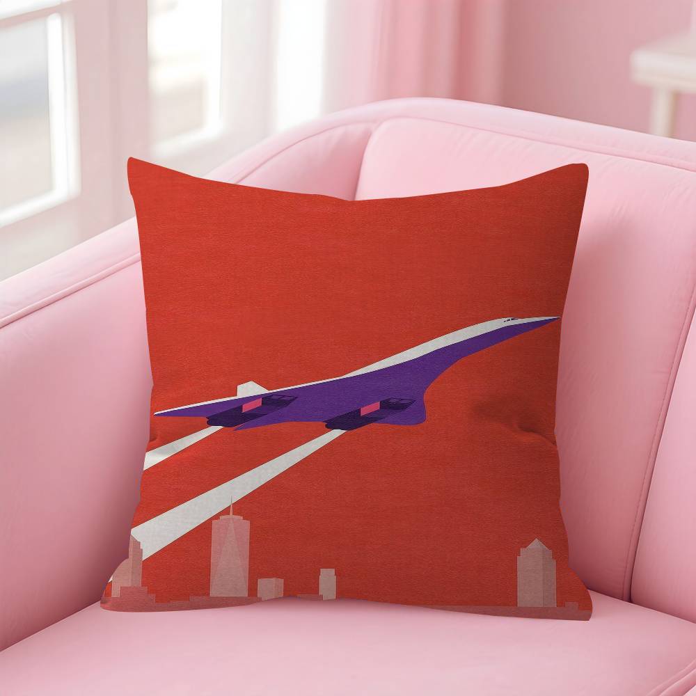 Minimalist Iconic Aviation Supersonic Cushion Cover Car Throw Pillow Case For Sofa Car Christmas Gift 40X40Cm 45X45Cm