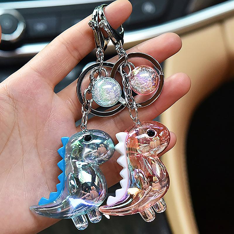 Søt tegneserie dinosaur nøkkelring tilbehør høykvalitets akryl dyre anheng