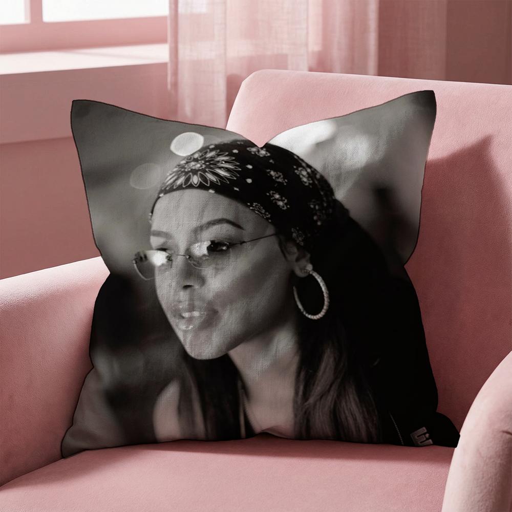 Singer A-Aaliyah Cushion Cover Multi-Scene Pillow Cover for Home & Car - Reversible, Soft & Durable for Daily Use