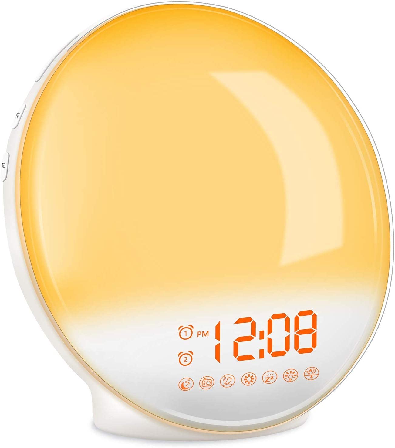 

Цифровой будильник с подсветкой, громким будильником, функциями повтора и радио, белый, MY-09