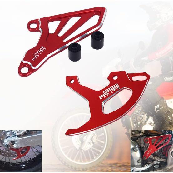 Rear Brake Disc Guard+Front Sprocket Cover Guard Protector CNC for CR250R 2002-2007 / CRF250R 2004-2009 / CRF250X 2004-2017
