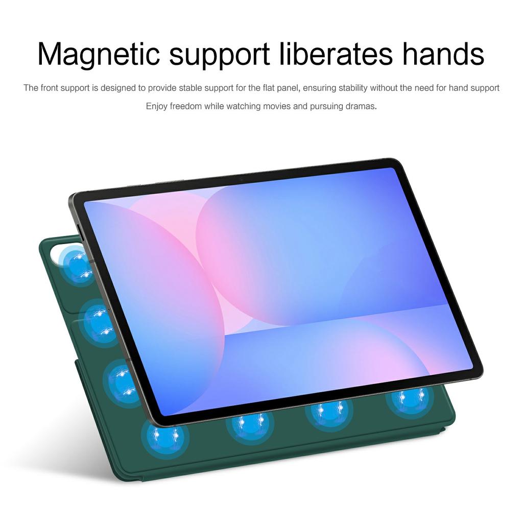 For Samsung Galaxy Tab S10 FE+ Case Origami Stand PU Leather Magnetic Tablet Cover