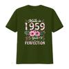 65 Year Old Made In 1959 Floral 65th Birthday s Women T Shirt vintage Washed designer clothes Breathable Versatile Comfortable