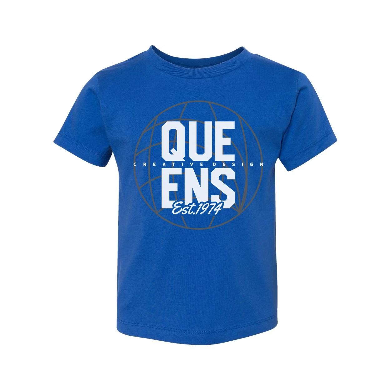 

Queens Globe Graphic T Shirt Unisex White Tee Featuring Est 1974 Creative Logo D S