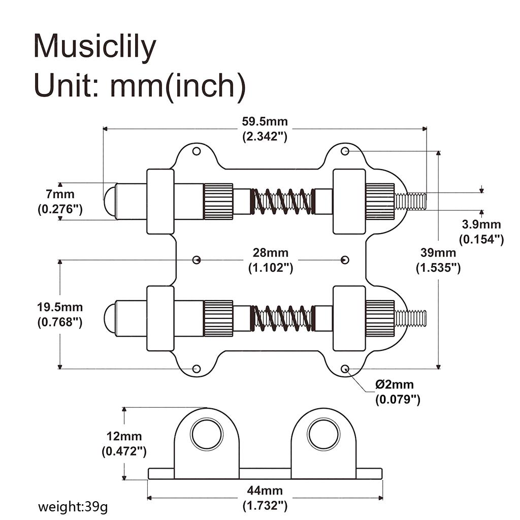 Gitarre Messing Doppeltremolo Brücke Stabilisator Stopper Stabilisierungsvorrichtung Arming Adjuster Tremsetter ESP Stil