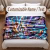 Music General Theme Soft Blanket Personalized Custom Name Text Print Warm Blanket Home Sofa Bedroom Decor