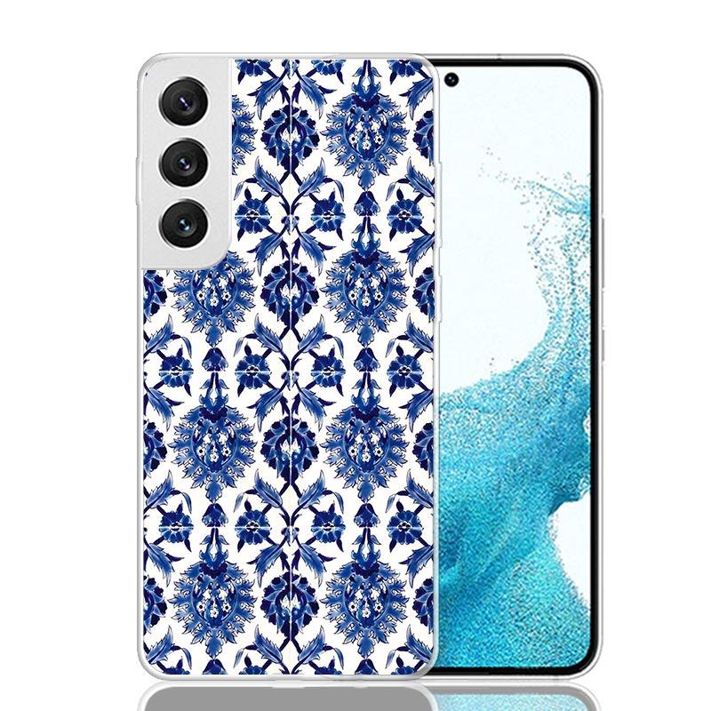 Blue And White Porcelain Phone Case For Samsung Galaxy S26 S25 Edge S24 S23 FE S22 Ultra S21 Plus S20 + Fundas Cover Coque Galax