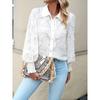 Spring and Autumn New Women's Elegant Floral Jacquard Lantern Sleeve Shirt Fashion Shirt