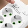 Surge Protector EU Power Strip Multiple Outlets Surge Protection Overload Prevention Power Management Device Black white