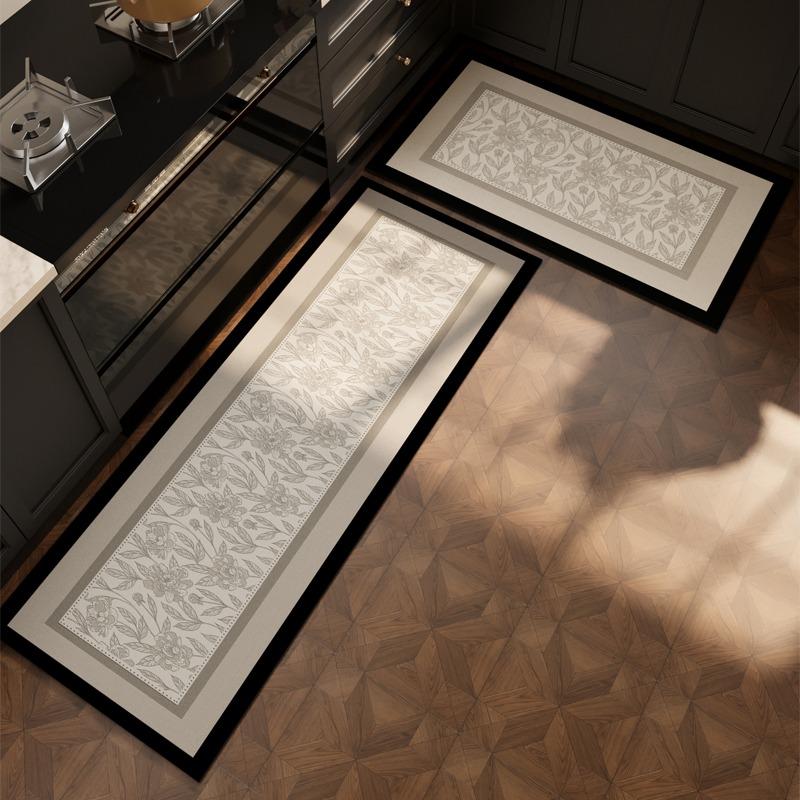 Kitchen Floor Mat Pvc Waterproof Leather Carpet Dirt-resistant Carpets Long Foot Mats Non-slip Oil-proof Modern Home Decor Rug