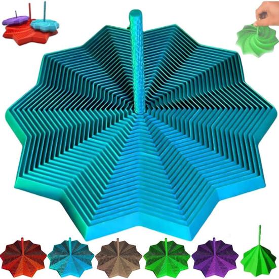 1/3Pcs 3D Printed Expanded Fidget Star Expandable Fractal Hexagon with Handle Stress Anxiety Relief Honeycomb Whirling Spiral Star Sensory Toy
