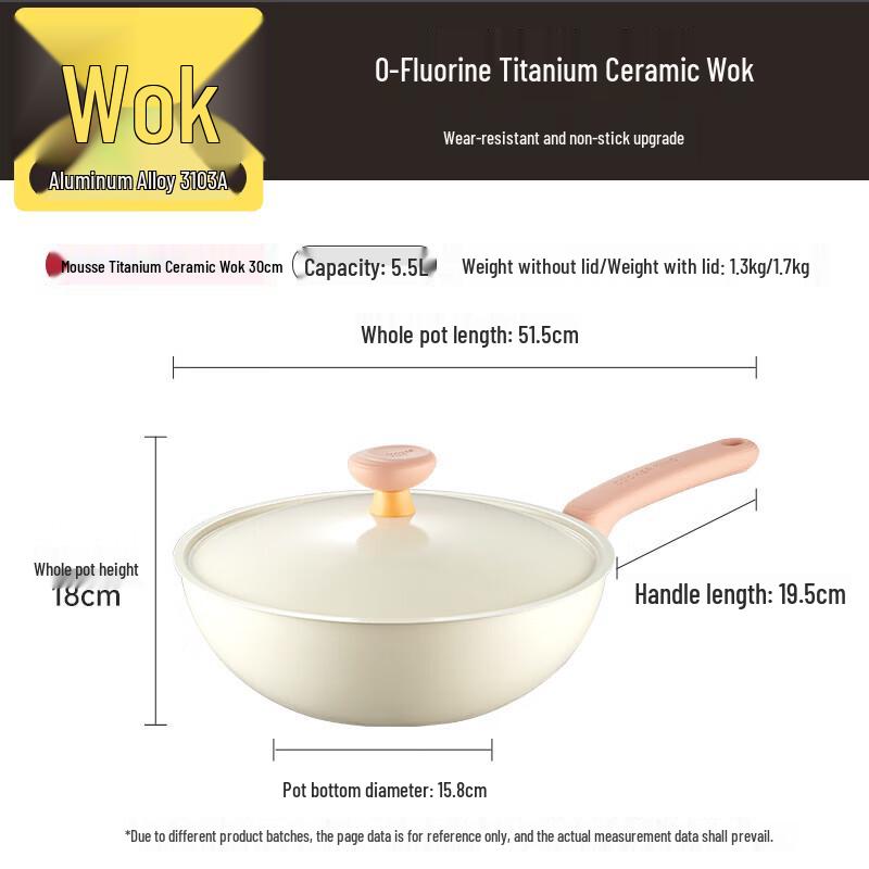 COOKER KING Mousse Titanium Ceramic Non-stick Wok