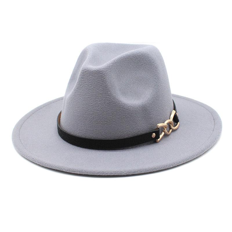 Big Brim Brown Belt British Retro Felt Hat Western Denim Woolen Tibetan Hat Jazz Hat